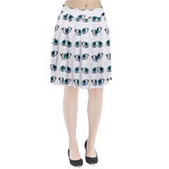 Blue Eyes Pattern Pleated Skirt