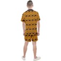 Pattern Pumpkin Spider Vintage Halloween Gothic orange and black Men s Mesh Tee and Shorts Set View2