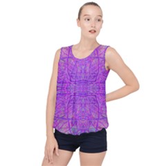 Hot Pink And Purple Abstract Branch Pattern Bubble Hem Chiffon Tank Top by myrubiogarden