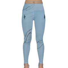 Airplane Airplanes Blue Sky Lightweight Velour Classic Yoga Leggings by Mariart