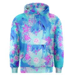 Blue And Hot Pink Succulent Underwater Sedum Men s Pullover Hoodie by myrubiogarden