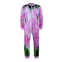Hot Pink And White Peppermint Twist Garden Phlox Onepiece Jumpsuit (kids) by myrubiogarden