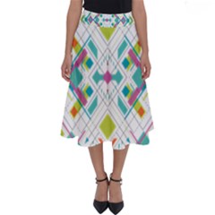 Graphic Design Geometry Shape Pattern Geometric Perfect Length Midi Skirt