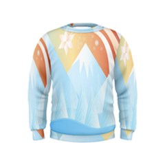 Winter Landscape Star Mountains Kids  Sweatshirt by Wegoenart