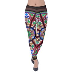 Church Window Window Rosette Velvet Leggings