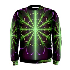 Fractal Purple Lime Pattern Men s Sweatshirt by Wegoenart