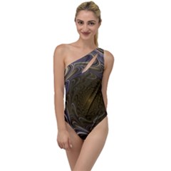 Fractal Waves Whirls Modern To One Side Swimsuit by Wegoenart