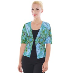 Forest Kaleidoscope Pattern Cropped Button Cardigan by Wegoenart