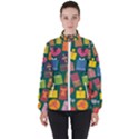 Presents Gifts Background Colorful High Neck Windbreaker (Women) View1