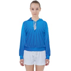 Blue Rays Background Image Women s Tie Up Sweat by Wegoenart