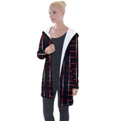 Background Texture Pattern Longline Hooded Cardigan
