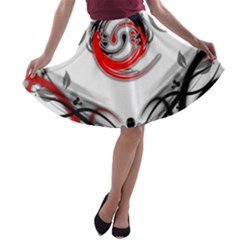 Abstract Fractal Digital Art A-line Skater Skirt by Wegoenart