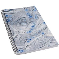 Marbled Paper Mottle Color Movement Blue White 5 5  X 8 5  Notebook