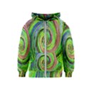 Groovy Abstract Green And Crimson Liquid Swirl Kids  Zipper Hoodie View1