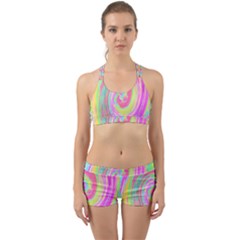 Groovy Abstract Pink And Blue Liquid Swirl Painting Back Web Gym Set by myrubiogarden