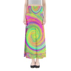Groovy Abstract Purple And Yellow Liquid Swirl Full Length Maxi Skirt by myrubiogarden