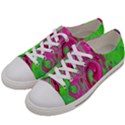 Groovy Abstract Green And Red Lava Liquid Swirl Women s Low Top Canvas Sneakers View2