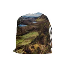 Landscape Quairaing Scotland Drawstring Pouch (large) by Pakrebo