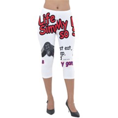 My Life Is Simple Lightweight Velour Capri Leggings 
