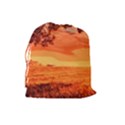 Field Sunset Orange Sky Land Drawstring Pouch (Large) View2