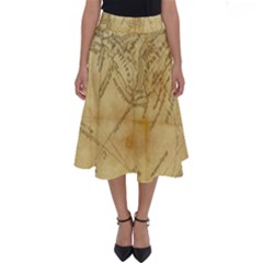 Vintage Map Background Paper Perfect Length Midi Skirt