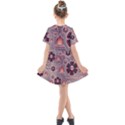Background Floral Flower Stylised Kids  Short Sleeve Shirt Dress View2