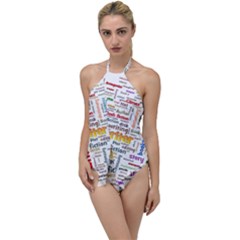 Writing Author Motivation Words Go With The Flow One Piece Swimsuit by Pakrebo