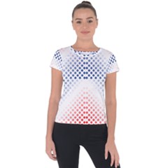 Dots Pointillism Abstract Chevron Short Sleeve Sports Top  by Pakrebo