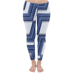 Geometric Fabric Texture Diagonal Classic Winter Leggings by Pakrebo