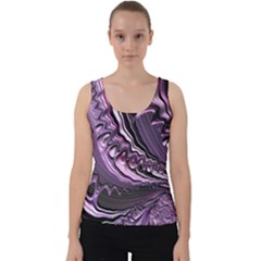 Purple Fractal Flowing Fantasy Velvet Tank Top by Pakrebo