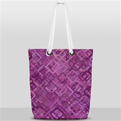 Purple Pattern Background Full Print Rope Handle Tote (small) by Pakrebo