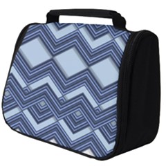Textile Texture Fabric Zigzag Blue Full Print Travel Pouch (big)