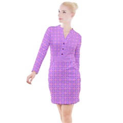 Wreath Differences Button Long Sleeve Dress by Pakrebo