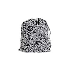 Flames Fire Pattern Digital Art Drawstring Pouch (small)