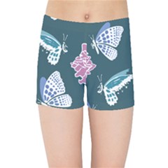 Butterfly Pattern Dead Death Rose Kids  Sports Shorts