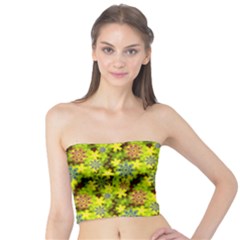 Flowers Yellow Red Blue Seamless Tube Top by Pakrebo