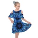 Background Blue Flower Kids  Shoulder Cutout Chiffon Dress View1