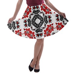 Ornament Seamless Pattern Element A-line Skater Skirt by Pakrebo