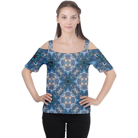 Graphic Pattern Bubble Wrap Bubbles Cutout Shoulder Tee by Pakrebo