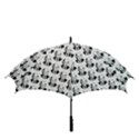 Trump Retro Face Pattern MAGA Black and white US Patriot Golf Umbrellas View3