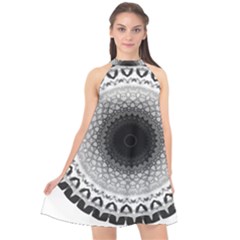 Mandala Calming Coloring Page Halter Neckline Chiffon Dress 