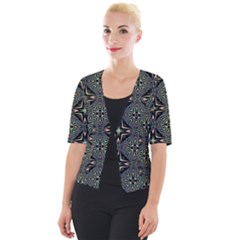 Kaleidoscope Pattern Seamless Cropped Button Cardigan by Pakrebo