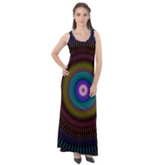 Artskop Kaleidoscope Pattern Sleeveless Velour Maxi Dress