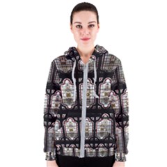 Window Image Stained Glass Women s Zipper Hoodie by Pakrebo