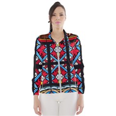 Stained Glass Window Colorful Color Windbreaker (women)