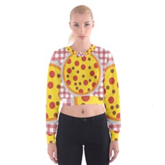 Pizza Table Pepperoni Sausage Cropped Sweatshirt by Pakrebo