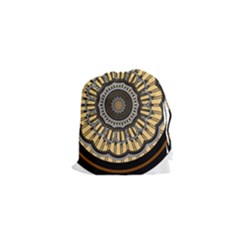 Mandala Pattern Round Ethnic Drawstring Pouch (xs)