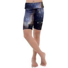 Cosmic Constellation Kids  Lightweight Velour Cropped Yoga Leggings by WensdaiAmbrose
