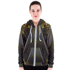 Fractal Hexagon Geometry Hexagonal Women s Zipper Hoodie by Mariart