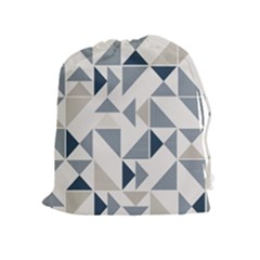 Geometric Triangle Modern Mosaic Drawstring Pouch (xl) by Pakrebo